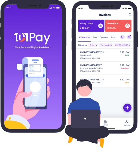 101 Pay splash screen and dashboard