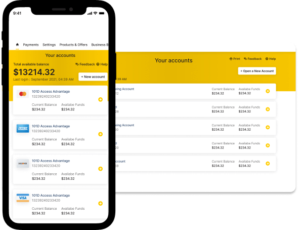 DigiBank Webapp on desktop and mobile