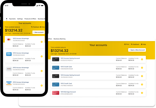 DigiBank Webapp on desktop and mobile